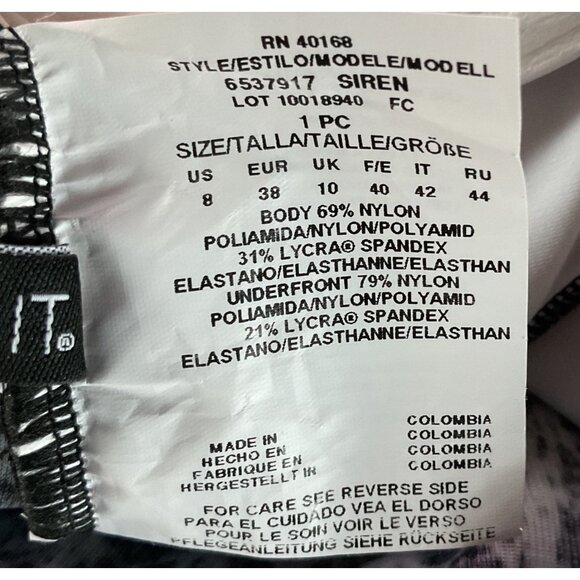 NWT Miraclesuit Chevron Python Siren 1PC Womens Swimsuit L Adjustable Straps NEW - Picture 10 of 14